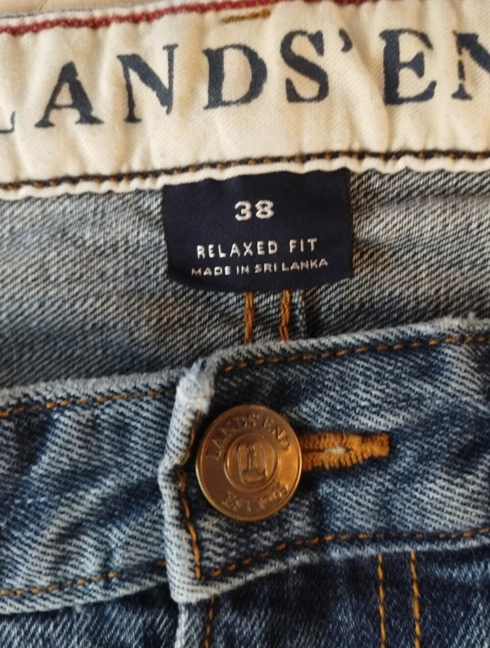Lands End 90s Vintage Relaxed Fit Jeans Medium Wash